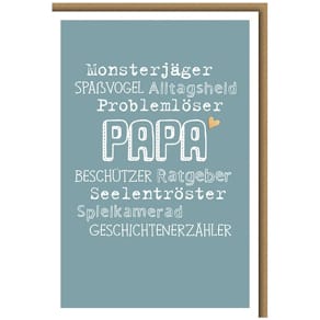 Grußkarte Noname, Motiv Vatertag, 11,5 x 17 cm, mit Umschlag, far