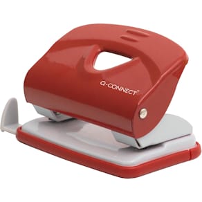Perforator Q-CONNECT Light Duty, metaal, 20 blad, rood