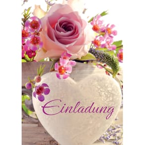 Einladungskarte KOMMA³, 5 Stück, inkl. Umschlägen