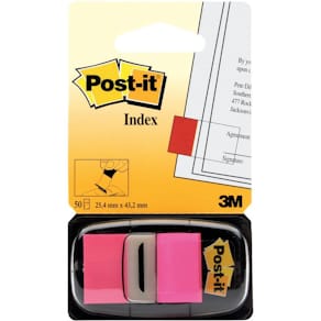 Post-it® Index 25x43mm cerise, 50st