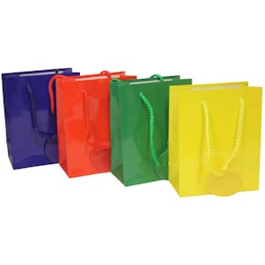 Geschenktragetasche Uni Lack, farbig sortiert, 14,5x11,5x6cm