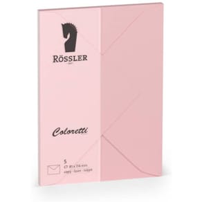Briefhülle Rössler Coloretti, C7, rosa, 5 Stück