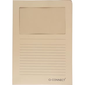 L-map Q-CONNECT met venster, 120 g/m², A4, pak van 100 stuks, br