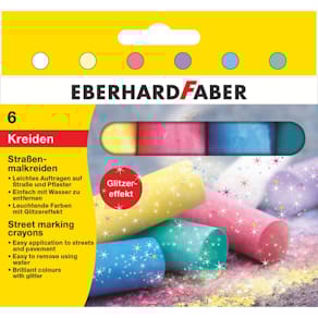 Straßenmalkreide Eberhard Faber Glitzer, 6 St., sortiert