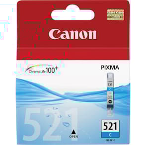 Inktcartridge Canon CLI-521C, 448 pagina's, OEM 2934B001, cyaan