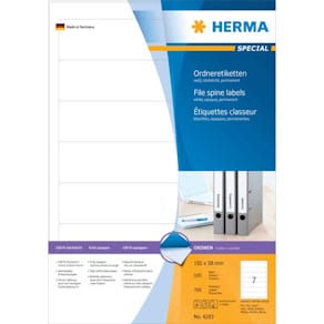 Ordneretiketten HERMA, 38 x 192 mm, weiß, 700 Stück