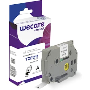 Tape WECARE 6mm TZe-211 Svart på Vit