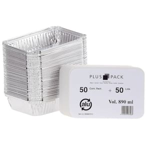 Aluminiumform, 890ml, inklusive lock, 50/fp