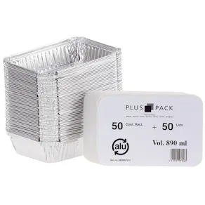 Aluminiumform, 890ml, inklusive lock, 50/fp