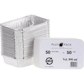 Aluminiumform, 890ml, inklusive lock, 50/fp
