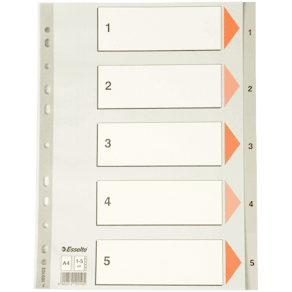 Register PP A4 1-5 grå