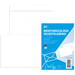 Briefhülle MAILMEDIA C6, selbstklebend, weiß, 25 Stück