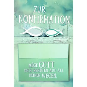 Glückwunschkarte Konfirmation mit Umschlag, bunt