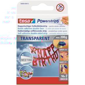 Klebestreifen tesa Powerstrips Deco, transparent, 15 x 81 mm, 200