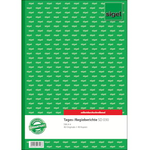 Regiebericht Sigel, A4, 2×40 Blatt, selbstdurchschreibend