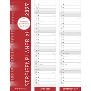 Streifenplaner Alpha XL, gr/rot, 1M 1S