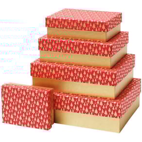 Geschenkkarton RÖSSLER Golden Forest, rechteckig, 5er Set (Weihn)