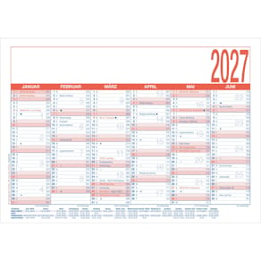 Wandkalender ZETTLER Typ 908, A4, blau/rot