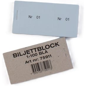 Biljettblock 1-100 blå