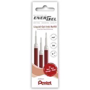 Refill Pentel EnerGel 0,35 mm rød, 12 stk