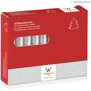 Christbaumkerze Noname, 20 Stück, silber, 96x13 mm