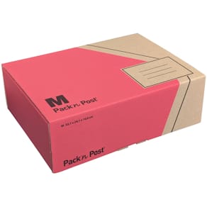 Versandkarton PACK-N-Post M, rot/schwarz-braun