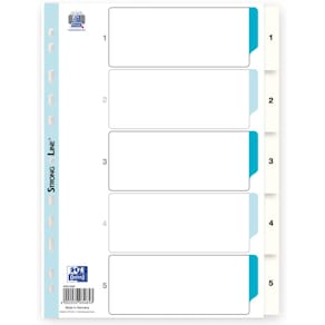 Ordnerregister Elba, A4/1-5, weiß