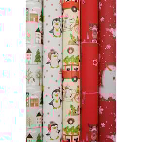 Geschenkpapierrolle Weihnachten, 2 m x 70 cm, sortiert