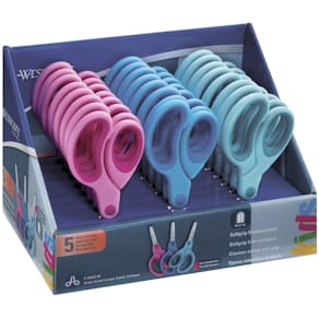 Bastelschere WESTCOTT Kids Softgrip, 13 cm, rund, sortiert (24er-