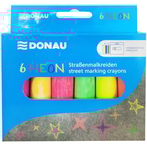 Straßenmalkreide DONAU Neon, 6 Stück, rund, 10,5 cm