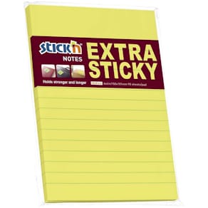 Notesblok Stick'n Extra Sticky, gul 101 x 150 mm, 6 stk