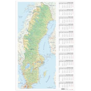 Väggblad Sverigekarta 2026