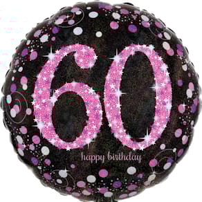 Folienballon Amscan Happy Birthday, 60, pink