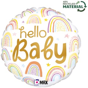 Folienballon GRABO Hello Baby Rainbow, 46 cm