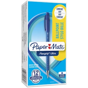 Bläckkulpenna PAPERMATE Flexgrip Cap Medium Blå, 1.0mm, 12/fp