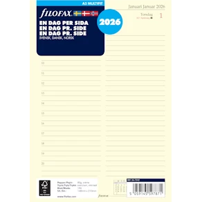 Dagbok A5 2026 Dag Per Sida Svensk/Dansk/Norsk