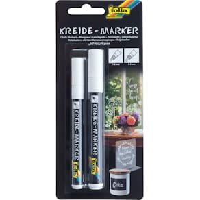Kreidemarker Folia, 2er-Set, weiß