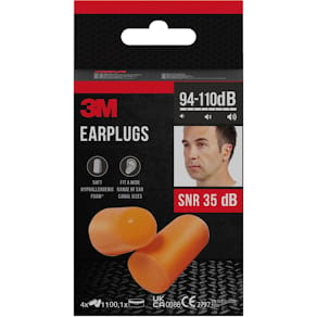 Oordoppen 3M 1100, geluidsdemping tot 35 dB, blister 8 stuks