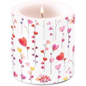 Kerze Ambiente, 9 cm Herzen-Girlanden