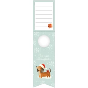 Flaschenanhänger Braun + Company Hund, mint/bunt