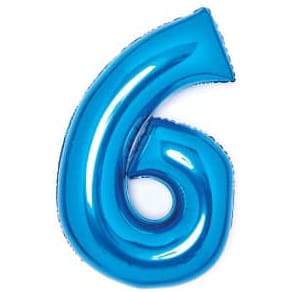 Folienballon Amscan, Zahl, blau, 6