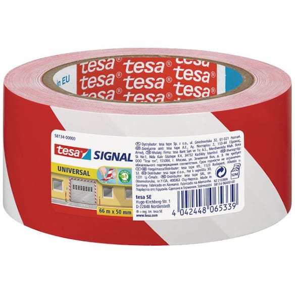 Tape TESA PP gulv/varsel rød/hvit