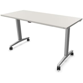 Klapptisch OKA Desk Line, 140x60 cm, lichtgrau, aluminumsilber