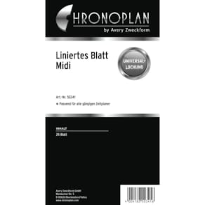 Kalendereinlagen Chronoplan Midi, 25 Bl., liniert, 96 x 172 mm