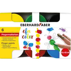 Fingerfarben Eberhard Faber, 6 St., 40 ml, sortiert