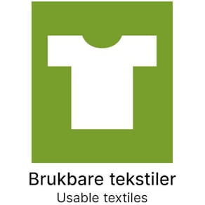 Kildesorteringsetikett Brukbar Tekstil