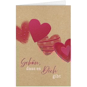 Grußkarte Noname, Valentinstag, Herzen, mit Umschlag, bunt