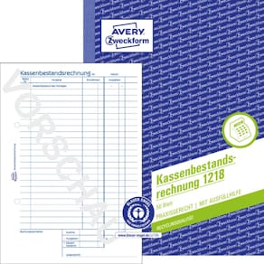 Kassenbuch Avery Zweckform 1218 Recycling, A5, 50 Blatt