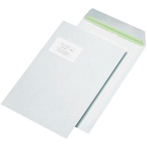 Versandtasche ENVIRELOPE C4, mit Fenster, haftklebend, 90g, weiß