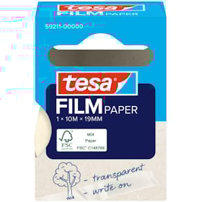 Klebefilm tesa Papier, transparent, 19 mm x 10 m